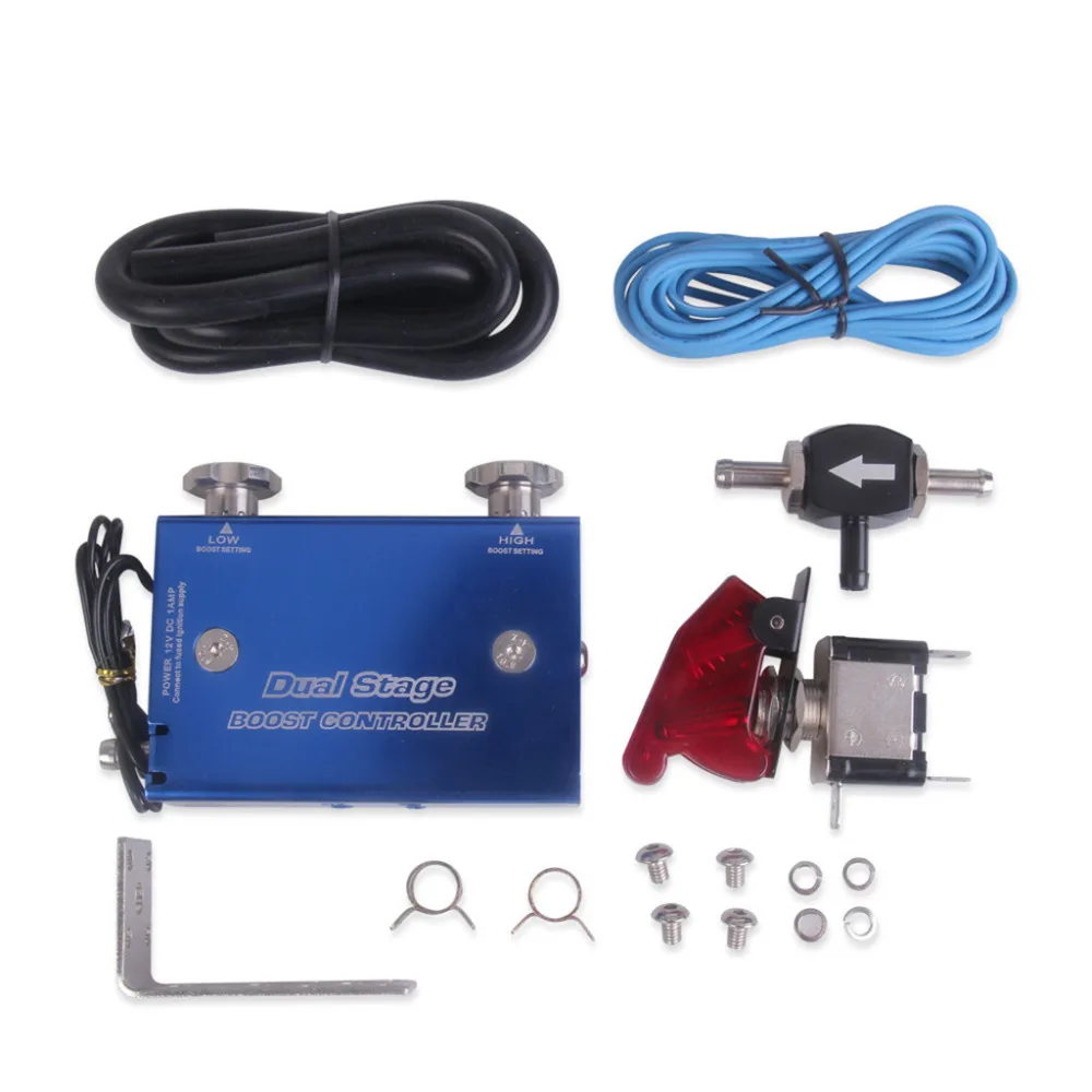 2019 new arrival Universal adjustable Black Dual Stage Electronic Turbocharger PSI Boost Controller Kit /w Switch#F |