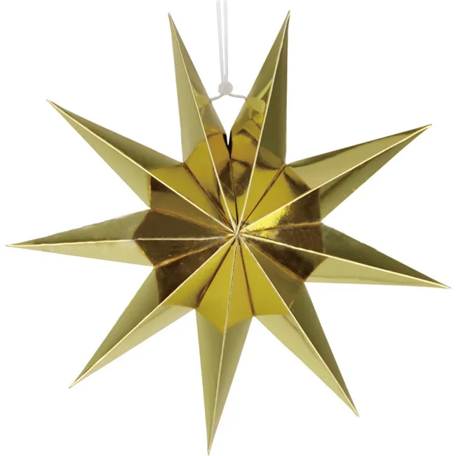 1 шт. декоративные аксессуары для окон в виде звезды оригами украшения для дома фонари подвесные звезды для вечерние украшения 7A2307 - Цвет: Золотой