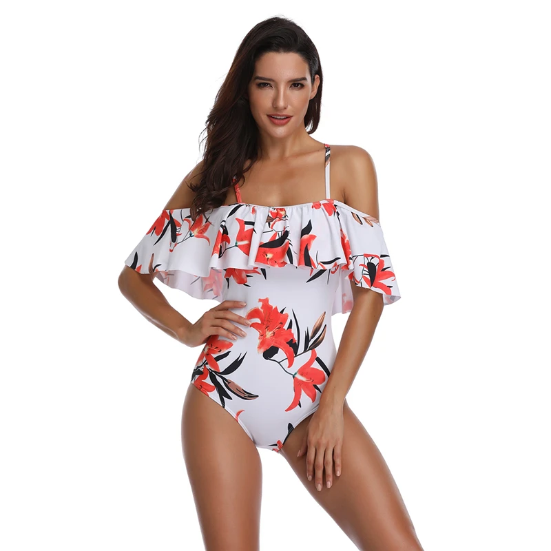 Swimwear Women Bikini Mujer One-piece Swimsuits Ruffles Bikinis Swimming Suit For Womens Push Up Bathing Suits Biquini 2