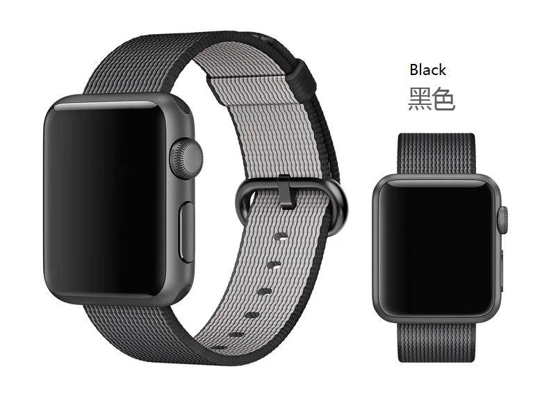 

New Releases 1:1 Woven Nylon Watchband For Apple Watch 42mm 38mm With Original Stainless Steel Adapters And 7 Colors Available