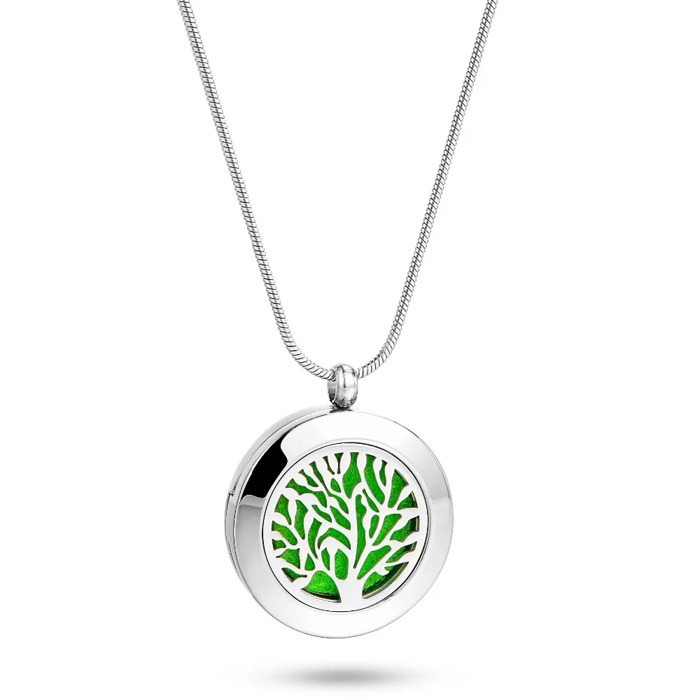 

1Pc Inner 20mm Locket Stainless Steel Aroma Necklace Essential Oil Diffuser Necklace For Jewelry Gift