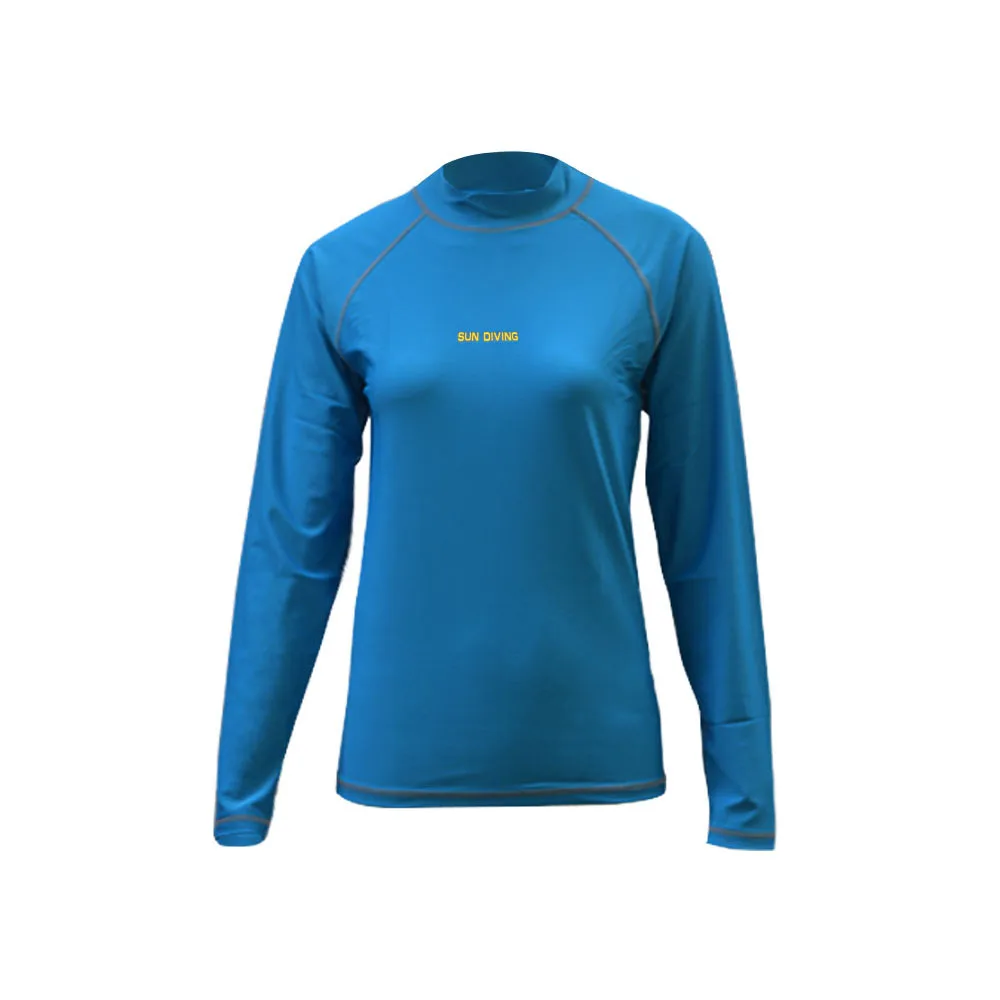 Рашгард для серфинга UV Thirt женский UPF50+ Rashguard женский mujer манга Ларга купальник с длинным рукавом купальный костюм синий/розовый/черный - Цвет: Синий