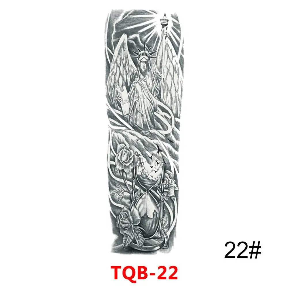 Водостойкая временная татуировка наклейка полная рука Большой Череп старый школьный тату стикер s флэш поддельные татуировки для мужчин и женщин#288345 - Цвет: 22