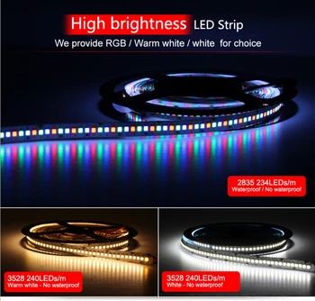 

[Seven Neon]high brightness high Lumen 24V IP20/IP65 waterproof SMD 3528 240leds/m 1200led/rool white W/WW led smd strip light
