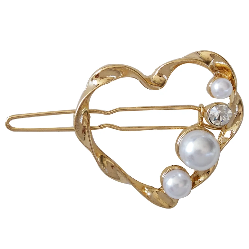 

Free Shipping Sweet Twisted Heart Pearl Popular Hair Clips