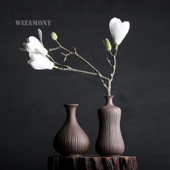 

1PCS WIZAMONY 4 Different Types New Chinese Retro brickware or terra-cotta Creative Type Tabletop Vase for Home Decoration