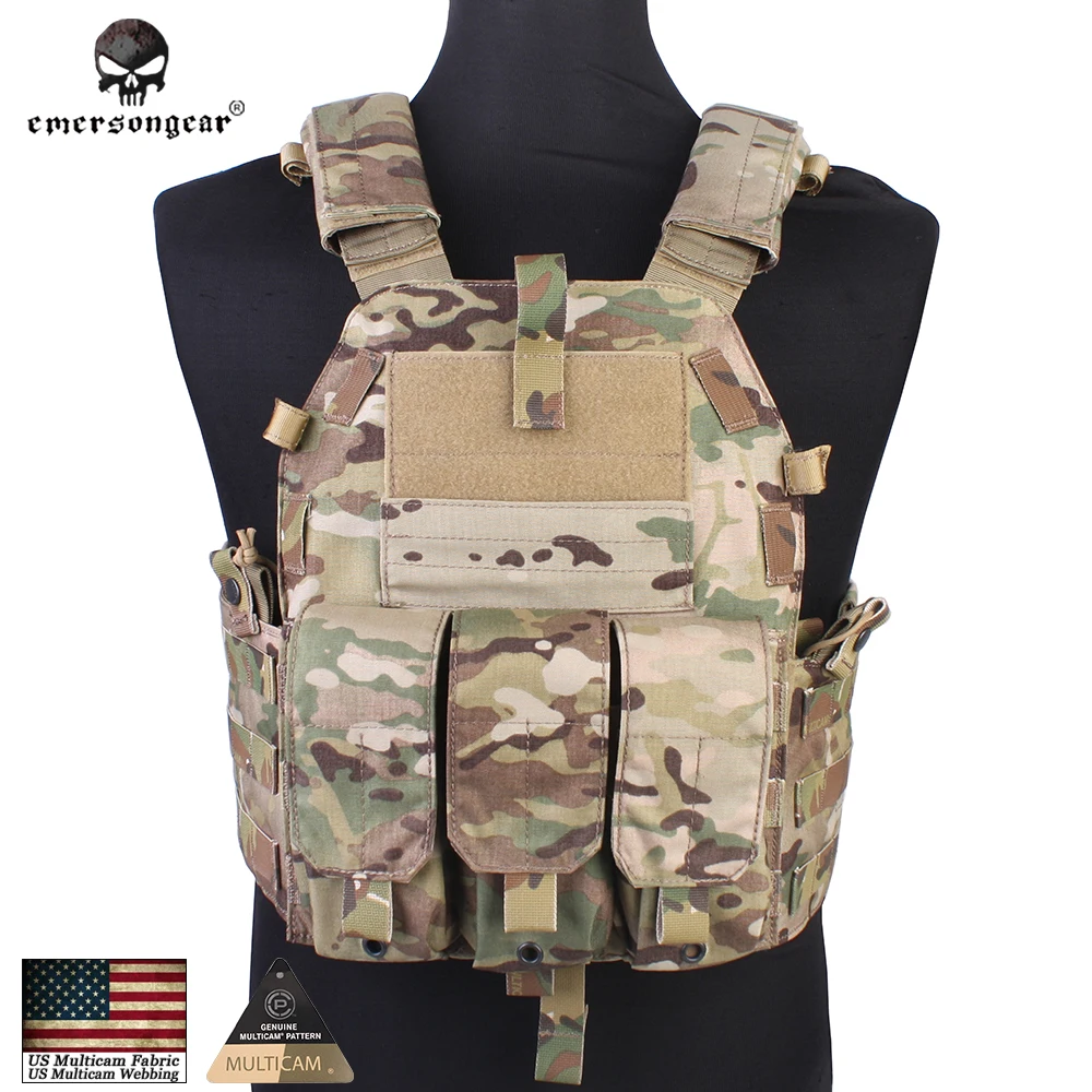 

Emersongear Molle Tactical Vest Body armor Hunting plate Carrier Airsoft 094K M4 Pouch Emerson Combat Gear EM7356 Multicam nylon