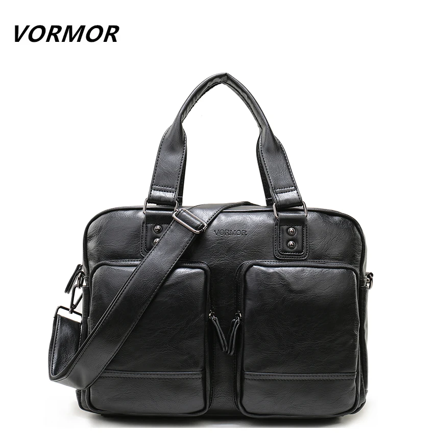 

VORMOR Men's Briefcase Tote men messenger bag travel laptop bag for men document business Leather briefcase male leather