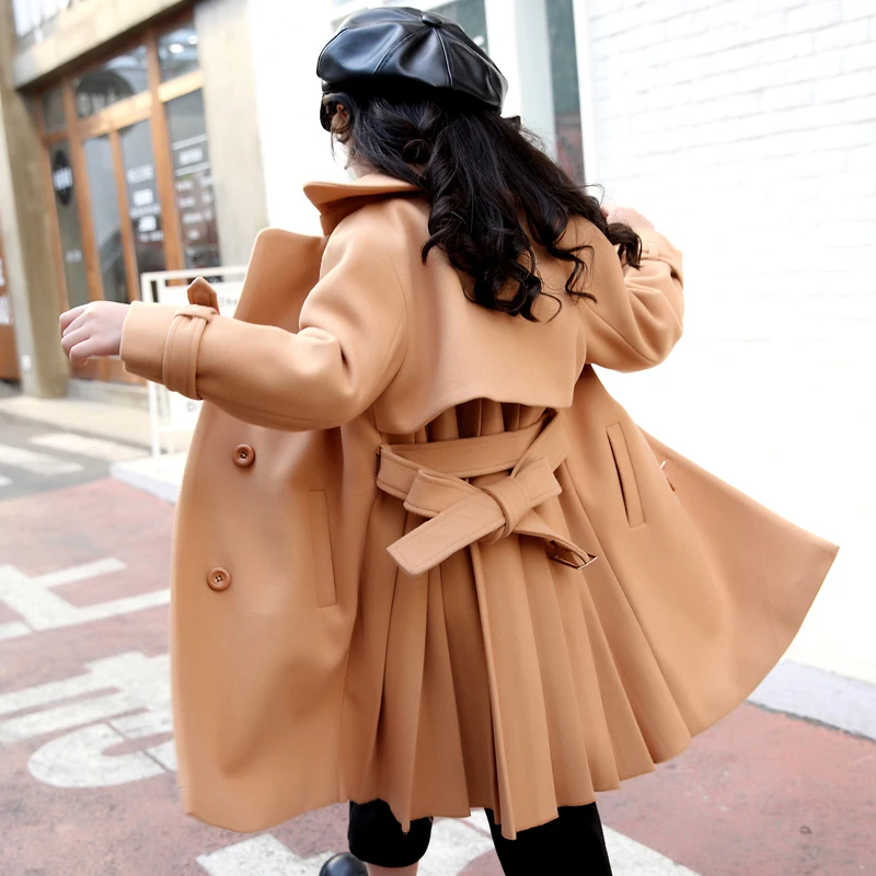 

2018 Toddler Girls Wool Winter Coats Baby New Wool Blends Coat Jackets Long Sleeve Children Outerwear Kurtka Zimowa Dziewczynka