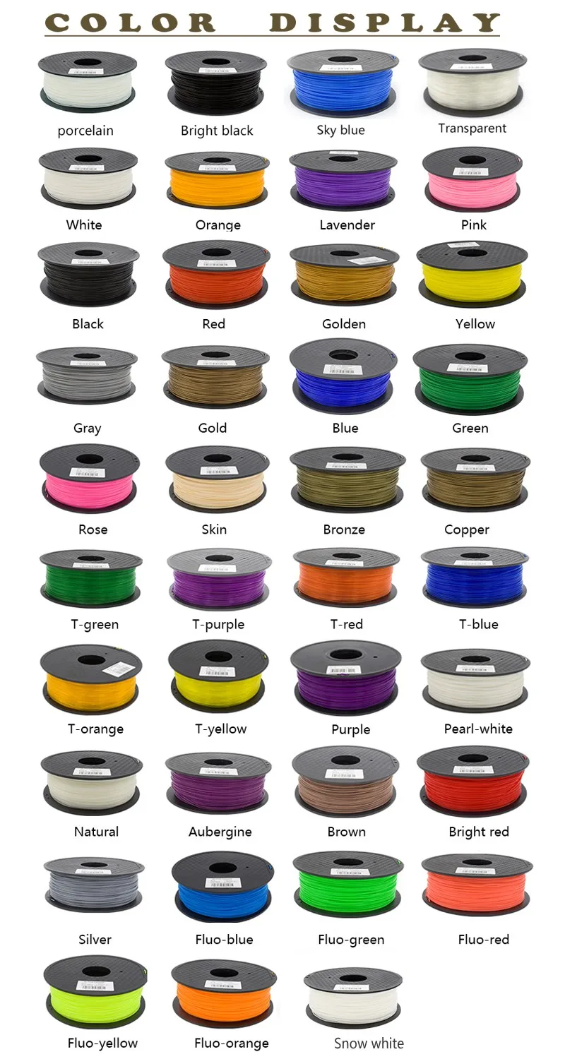 Для 3d принтера нить PLA 1,75 мм 1 кг пластиковые резиновые расходные материалы материал 28 видов цветов на ваш выбор
