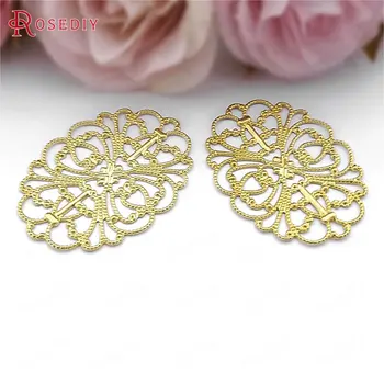 

(31516)20PCS 34x26MM Not plated color Brass Decorative Spacer Disk Diy Jewelry Findings Accessories Wholesale