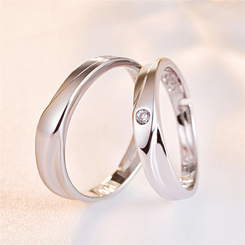 Personalized Stainless Steel Fashion Style Irregularity Couples Wedding Set Rings