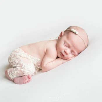 

No headband Newborn Photography Props Infant Costume Princess jumpsuit toddler girl clothing Handmade Baby Girl lace Romper