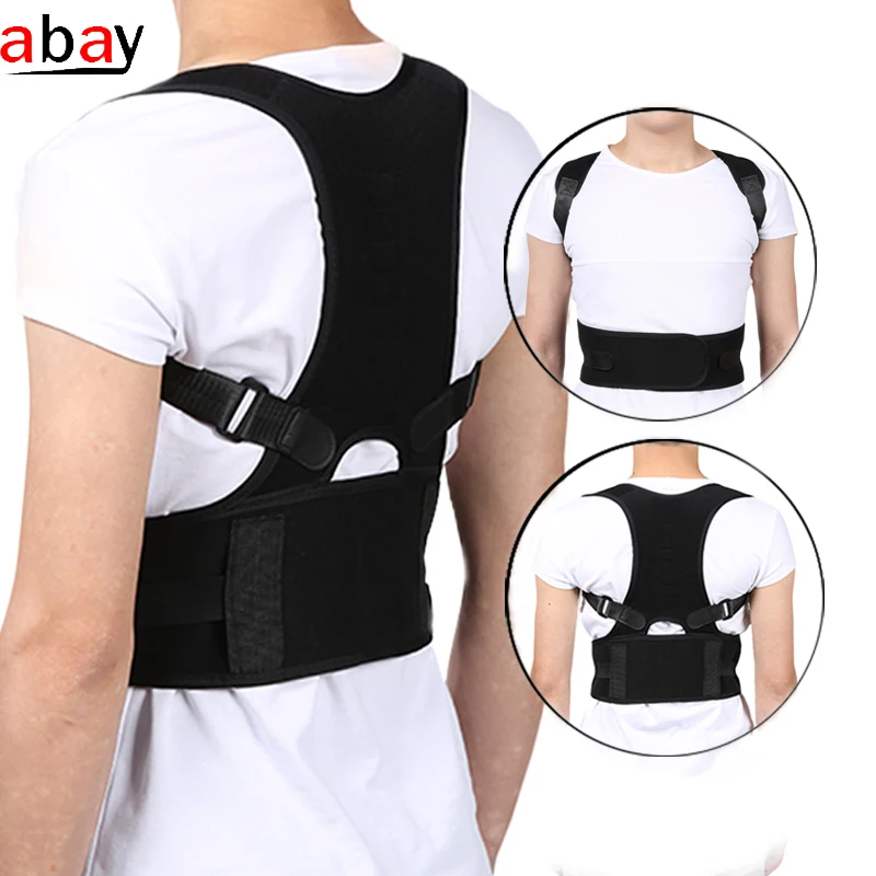

New Adjustable Magnetic Adult Back Brace Support Posture Corrector Therapy Shoulder Lumbar Spine Support Belt Posture Correction