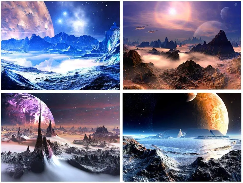 

Modern Abstract Purple Canvas Prints Wall Art Fantastic Outer Space Universal Pictures Paintings for Home Decor Drop shipping