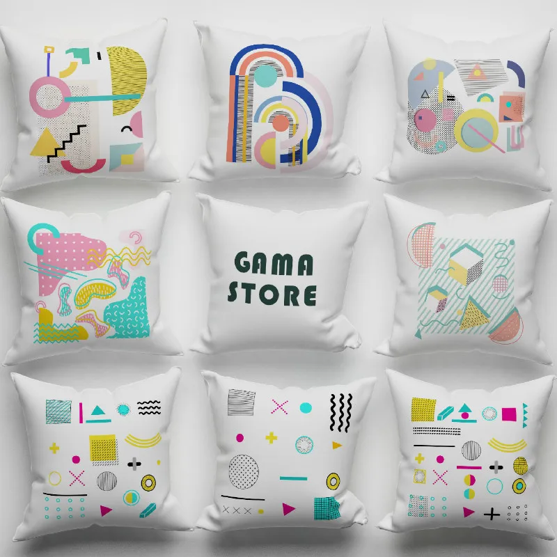 

Pillow Case Cover Cartoon geometric Memphis Designed by Gama