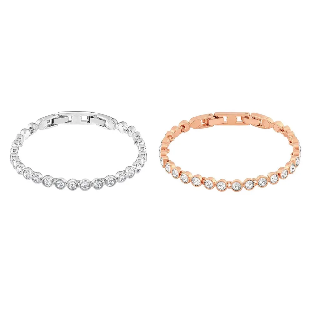 

SWA RO 2019 New TENNIS Bracelet Female Exquisite Edging Inlaid With Clear Crystals For Moms Girlfriends Picking Birthday Present