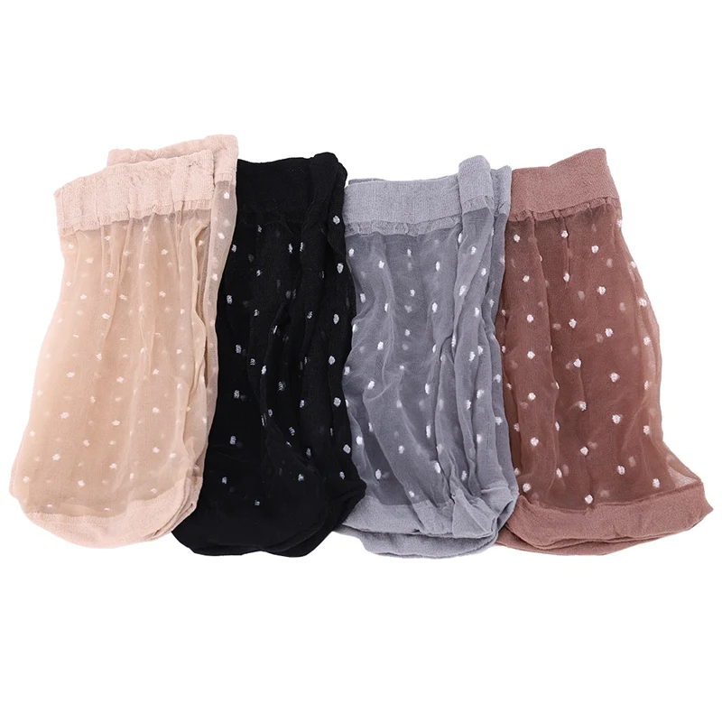 10 пар/уп. кожи Цвет Dot прозрачный тонкий для женщин Кристалл шелковые носки нейлон модные женские летние короткие лодыжки шелковые носки