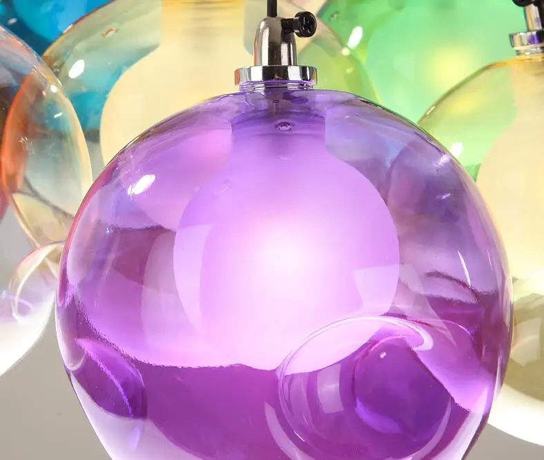 19 главы витражи пузыри люстра мяч Двойной крышка стеклянный шар Ресторан светодиодные фонари, AC110-240V
