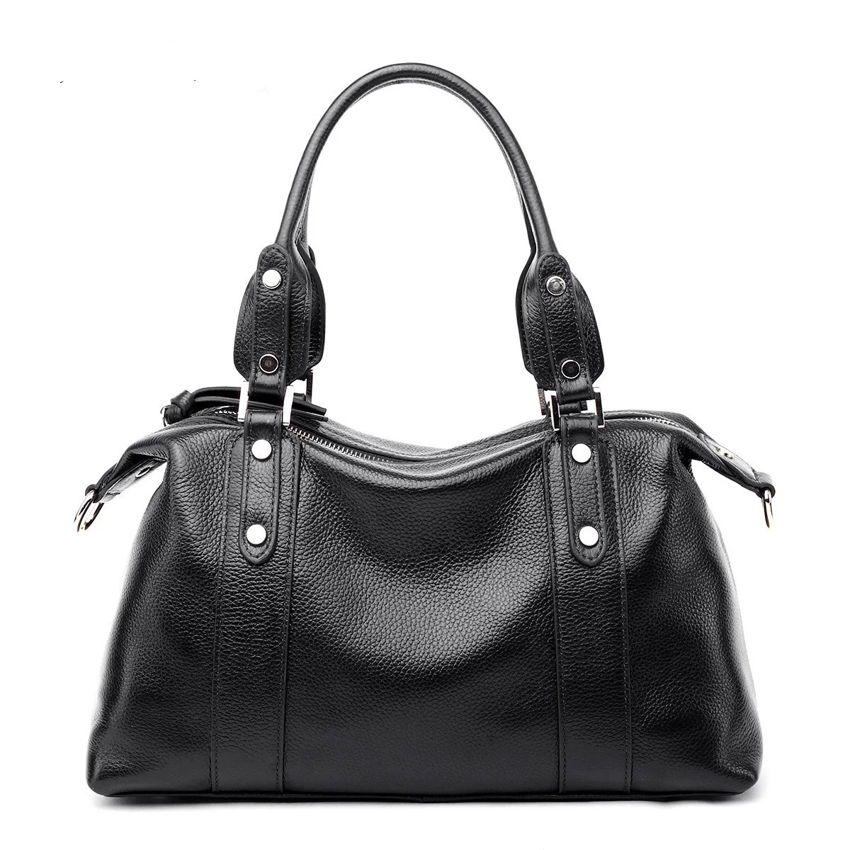 Cuir noir Pour 2018 1201 Mode Main Souple Couche De Nouvelle Sacs En À Tête Femmes Grey Femme Sac Vache Bandoulière Rivet RwTR0qB