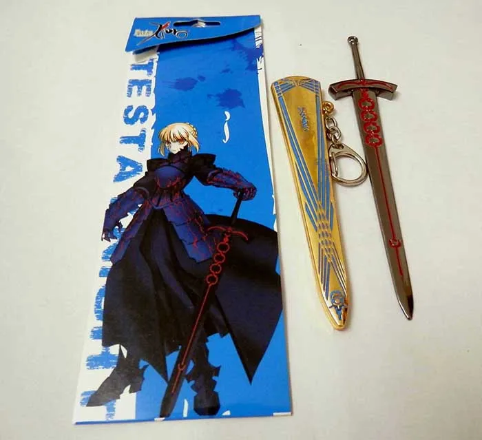 /розничная Новые горячие fate stay night Excalibur металлические брелки из нержавеющей стали модные брелки для ключей аксессуары