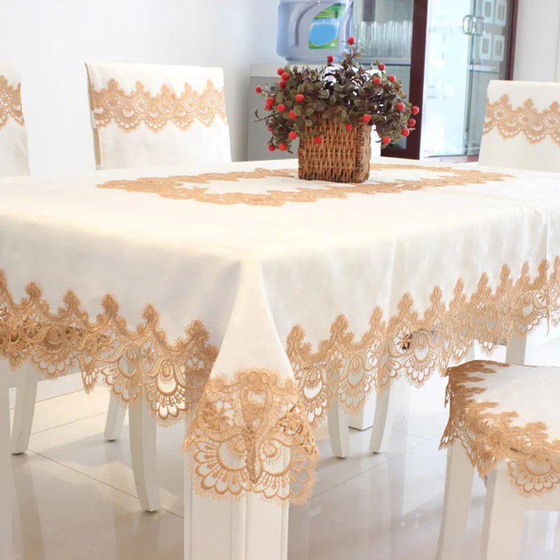 

Lace Table Cloth Wedding Decor Waterproof Polyester Table Cover Embroidered Tablecloth Runners Tea Table Home Table Decor
