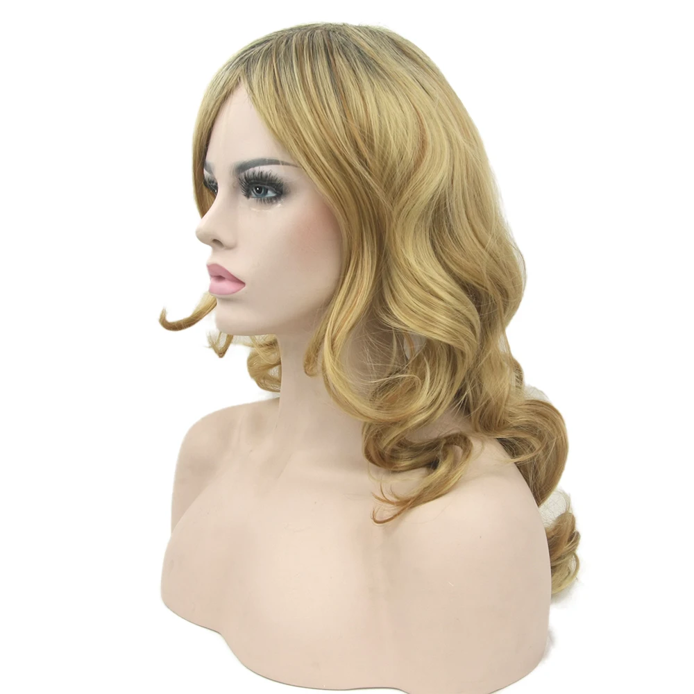 Soowee длинные вьющиеся синтетические волосы парики блонд микс золотой Омбре волосы для женщин вечерние волосы косплей парик парики