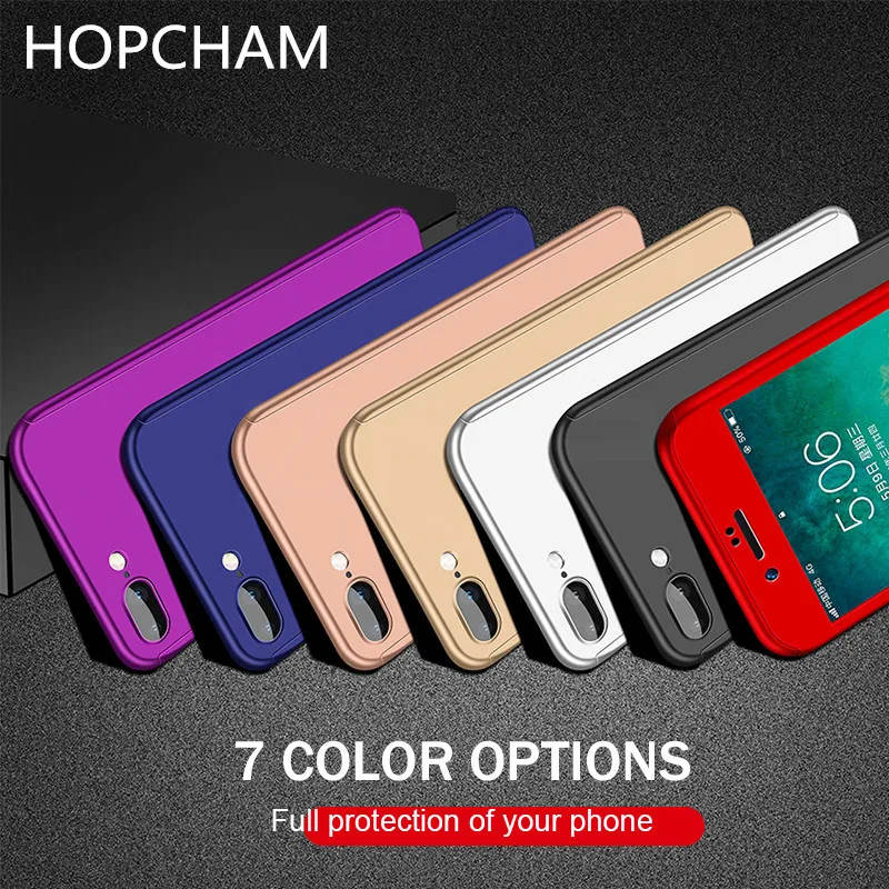 

360 Full Cover Protection Phone Case For iPhone XS Max XR 7 8 Plus 5 5S SE Hard PC Cover Cases For iPhone 7 6 8 Plus 5S X Case