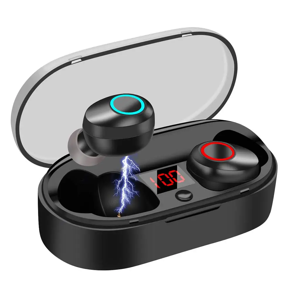 

Bluetooth 5.0 True Wireless Earphones IPX5 Waterproof Hifi Stereo Sound Bluetooth Headphones with Mic and Portable Charging Case