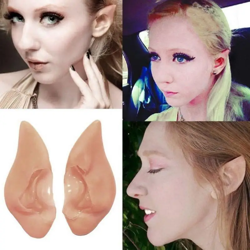 

1 Pair NEW Halloween Party Latex Soft Pointed Prosthetic Tips Ear props Cosplay Accessories