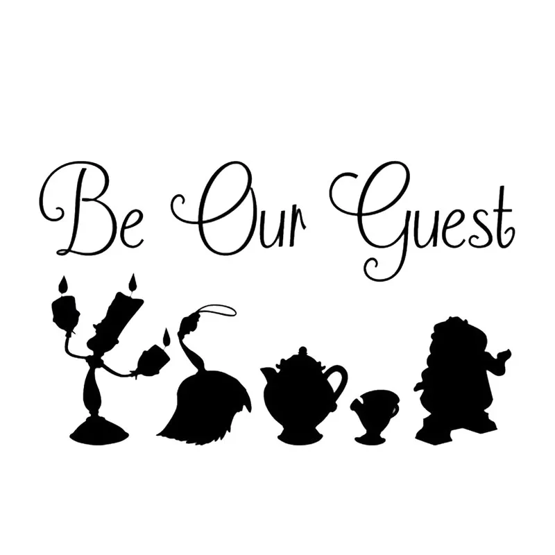 13 4X8CM BEAUTY AND THE BEAST BE OUR GUEST Interesting Car styling Motorcycle Car Sticker S8
