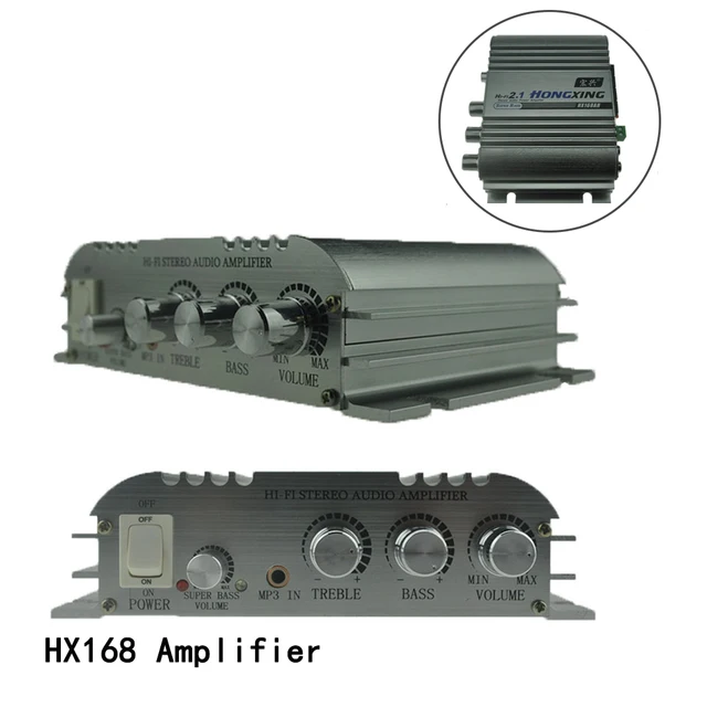 Best Price HX-168 Digital MP3 FM 2.1 Channel Stereo Mini Computer Car Amplifier 12V Power Hi-Fi Low Distortion Loudspeaker 