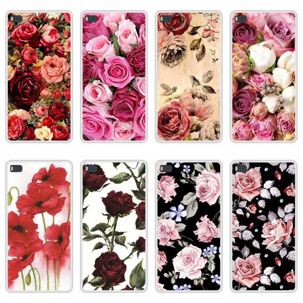 

Case For Huawei P8 Soft Silicone TPU Floral Flower Patterned Printed Phone Cover Coque For Huawei P 8 GRA L09 Case