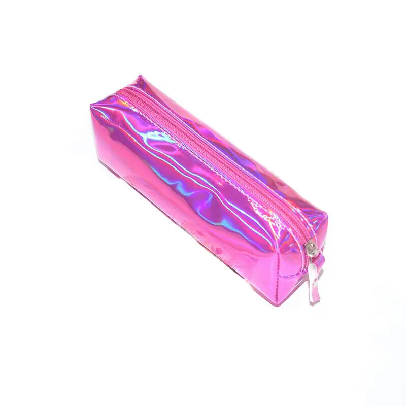 Голографический переливающийся лазерный чехол-карандаш для девочек, школьные принадлежности, канцелярские товары, милый чехол-карандаш, качественный полиуретановый пенал, сумка для карандашей - Цвет: Purple