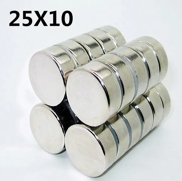 10PCS/Lot 25mm x10mm Round Neodymium Rare Earth Permenent