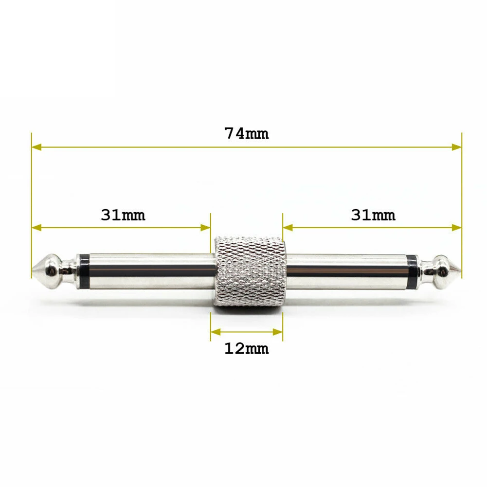 6,35 мм переходник аудио прямой штекер музыкальный эффект металлическая двойная головка инструмент гитарная педаль соединитель аксессуары