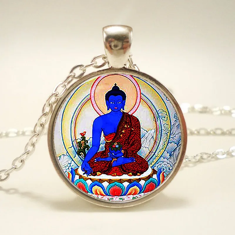 "Кулон Будды и ожерелье, украшения с Буддой. Подвеска буддиста. "посеребренный, рождественский подарок