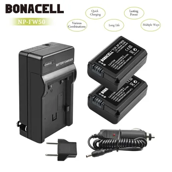 

bonacell 2pcs NP-FW50 FW50 Li-ion Battery Charger Pack for Sony Alpha A6500 A6300 A6000 A7r A5000 7R A7R A7R II A7S A7S II A7