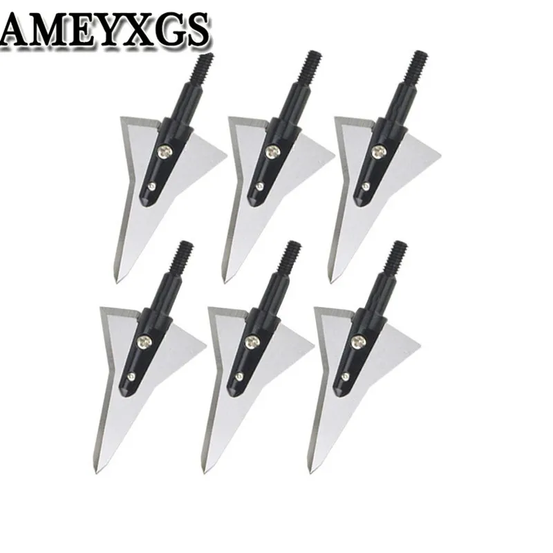 

6/12Pcs 125Grain Archery 2 Sharp Fixed Blade Broadheads Hunting Arrowheads Screw In For Bow Arrow Shooting Practice Accessories