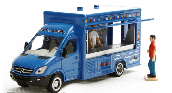 Siku 1933 Mobile shop truck van 1:50 with two dolls alloy