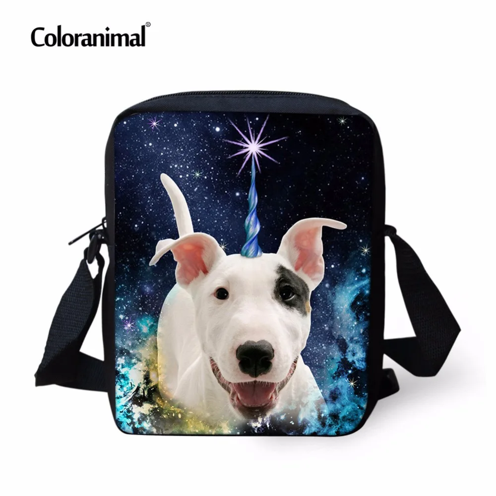 

Coloranimal Fashion Messenger Bag for Women Men Cute Pet Cat Dog Pattern Children Kids Cross Body Bags Bull Terrier Shoulder Bag