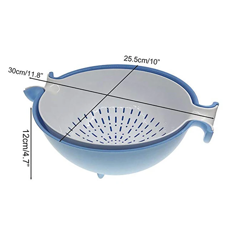 Многофункциональная 2-в-1 большой дуршлаг и чаша фильтр Кухня двухслойной вращающийся растительное фрукты сливная корзина для Кухня