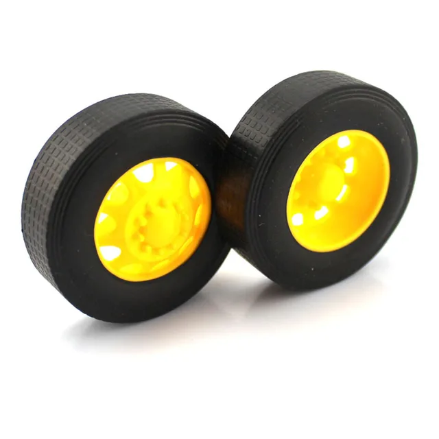 Special Price 5 Pairs/Lot 11.5mm*42mm RC Model Truck Wheels Front+Rear Tires for DIY Toy Cars Spare Parts Rubber Skin Tyres