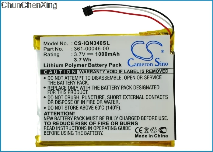Аккумулятор Cameron Sino 1000 мАч 361 00046 00 для Garmin Nuvi 3400 3450 3450LM 3450M 3490LMT 3550LM 3750|Цифровые