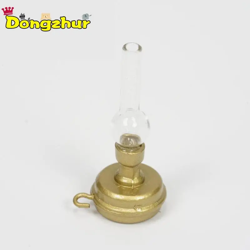 

Dongzhur New Copper Base Glass Candlestick Retro Kerosene Lamp 1:12 DIY Dollhouse Miniatures Accessories Toys WWP6974