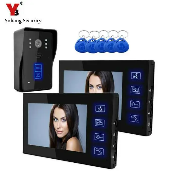 

Yobang Security freeship Wired 7" Video Doorbell Intercom Entry System Camera Video Door Phone IR Camera Doorbell door camera