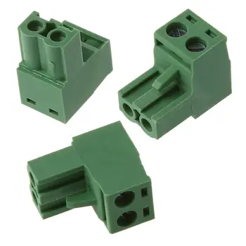 

20 Sets AWG 12-24 300V 10A 5.08mm Pitch PCB Screw Terminal Block Connector Silver + Army Green