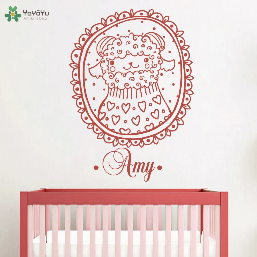 

YOYOYU Vinyl Wall Decal Cute Cartoon Little Sheep Animal Personalized Custom Kids Room Home Decoration Stickers FD325