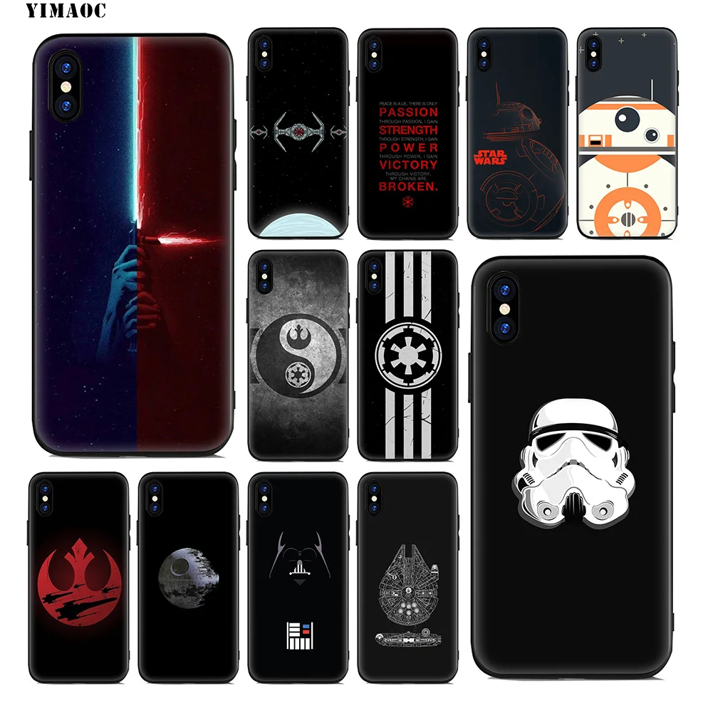 

YIMAOC Star Wars Fire Soft Silicone Case for iPhone Xr Xs Max X or 10 8 7 6 6S Plus 5 5S SE