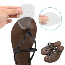 Hot Invisible Flip Flop Sandals Forefoot Pad Silicone Slip Resistant Half Yard Heel Pad Toe Separator Pads Massage Inserts Clear